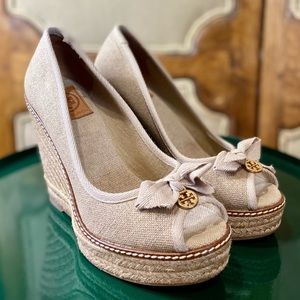 Tan Tory Burch Wedges